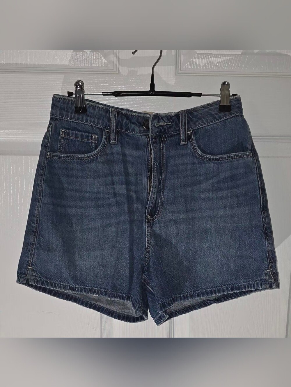Hollister Women's Dark Blue Denim Shorts